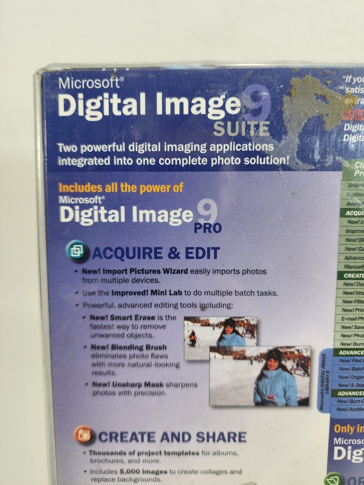 Microsoft Digital Image Pro 9 Suite for Windows XP, 2000, ME, 98 ~ SEALED