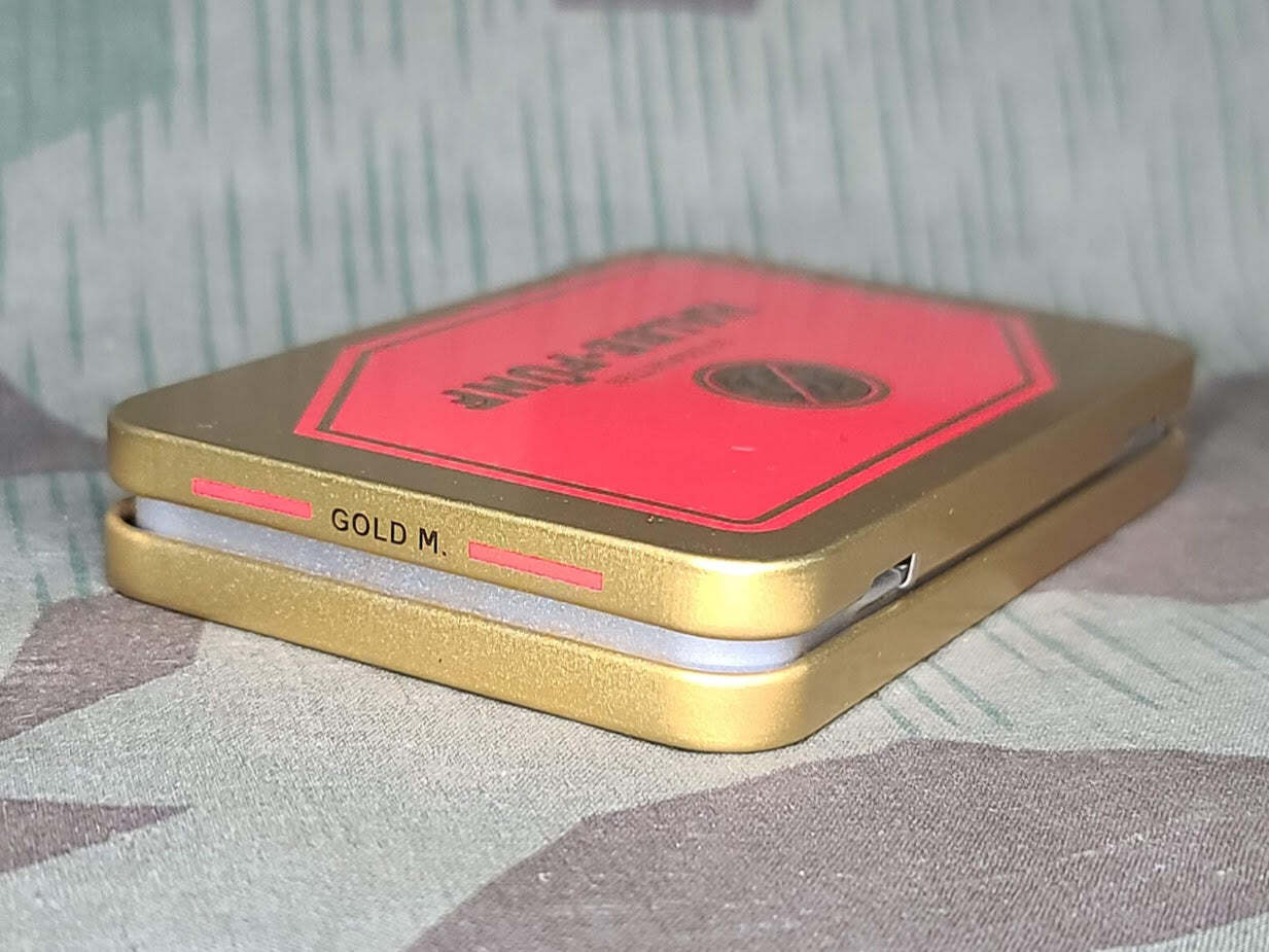 Reproduction WWII German Halbe Fünf Cigarette Tin Replica New Made Tobacciana