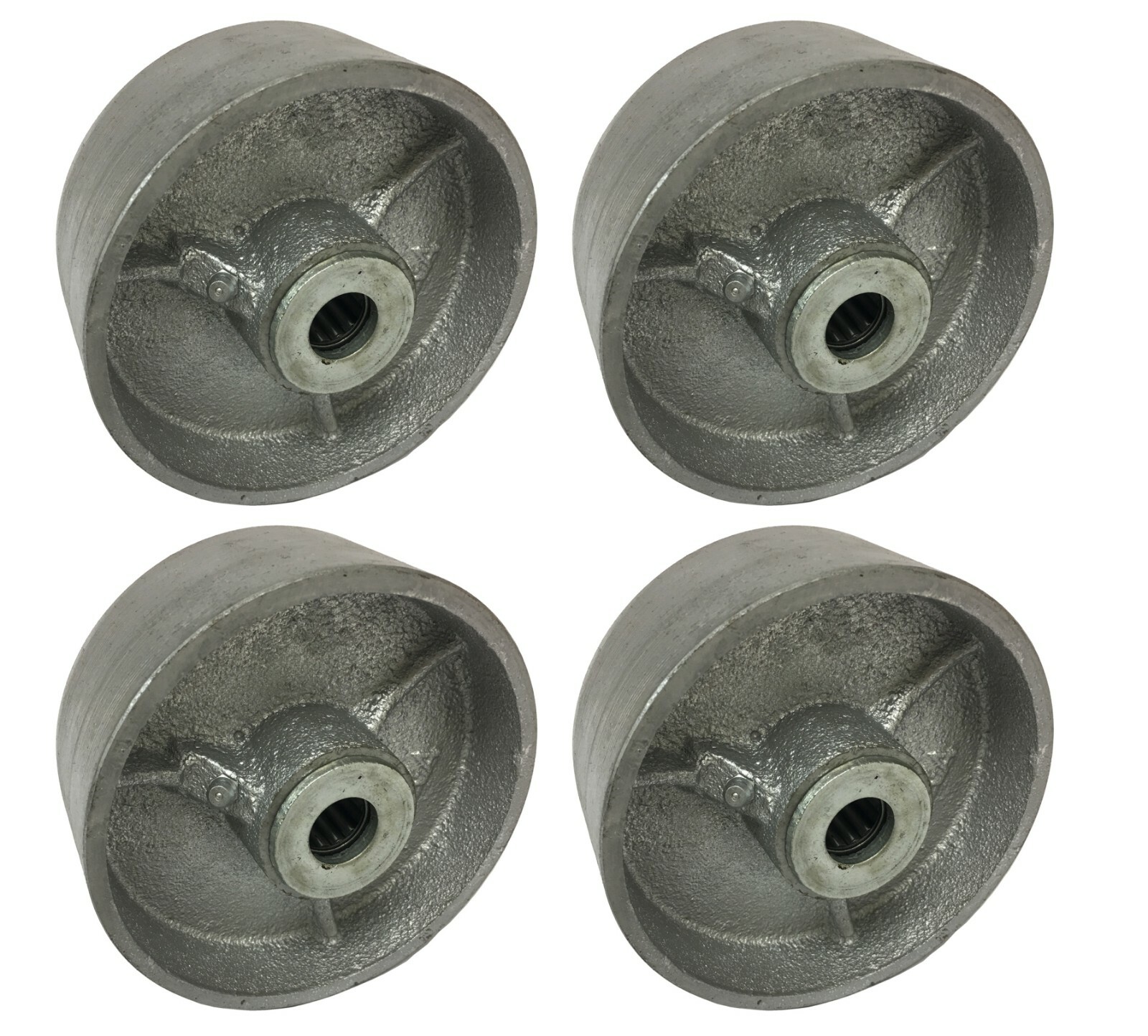 4 Heavy Duty Caster Wheels Set 4" 5" 6" 8" Steel Wheels Set With Bearing & Kit