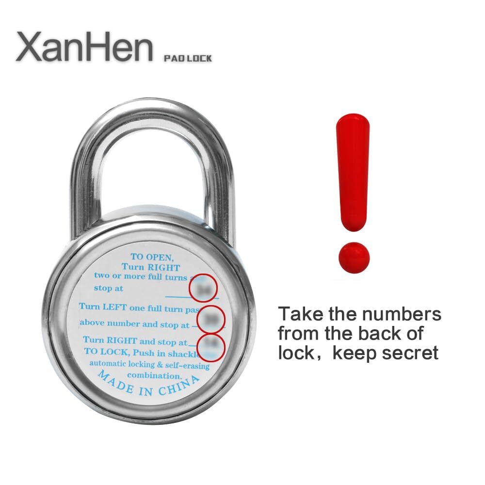 Standard Dial Combination Lock with Different Combinations Black Turnplate Pr...