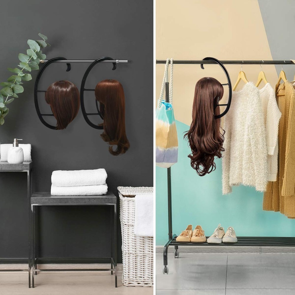 Hanging Wig Stand, Head for Wigs, 4 Sets