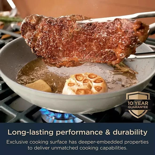 Ninja NeverStick Ceramic Pro 12-Piece Cookware Set, Stone