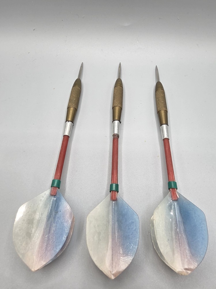 Vintage KWIZ Brass Dart Set With Case