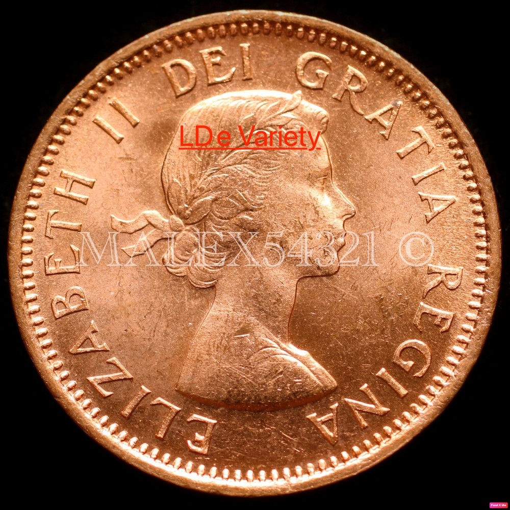 🇨🇦 ​CANADA 1955 LDe 1 CENT UNCIRCULATED FROM ROLL