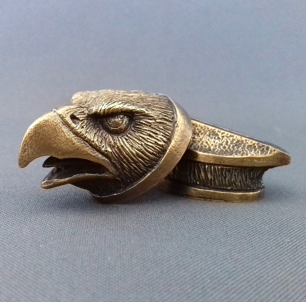 SET EAGLE SOLID BRONZE FINGER GUARD BOLSTER & POMMEL CUSTOM KNIFE MAKING