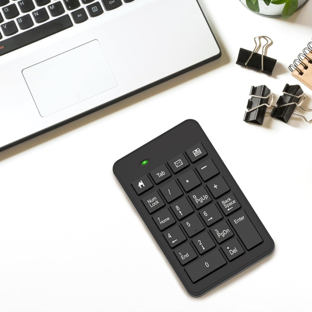 Wireless Number Pad with Battery, Enhanced Efficiency with 23 Keys Numeric Keypa