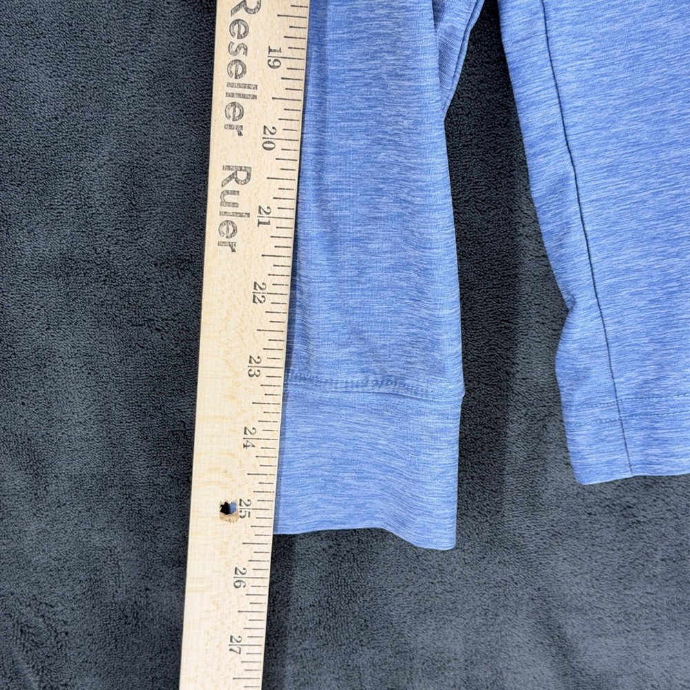 Straight Down Mens Small Blue Heathered Quarter Zip Golf Pullover A04412