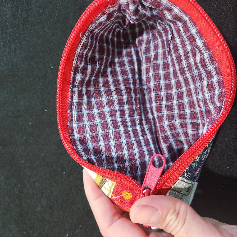 Patchwork Quilted Pencil Case/ Pouch made from up-cycled fabric