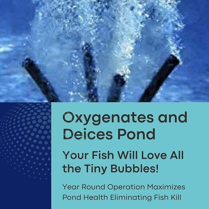 Self-Cleaning Air Diffuser Pond Oxygenation Anti-Clog Design Water Circulation