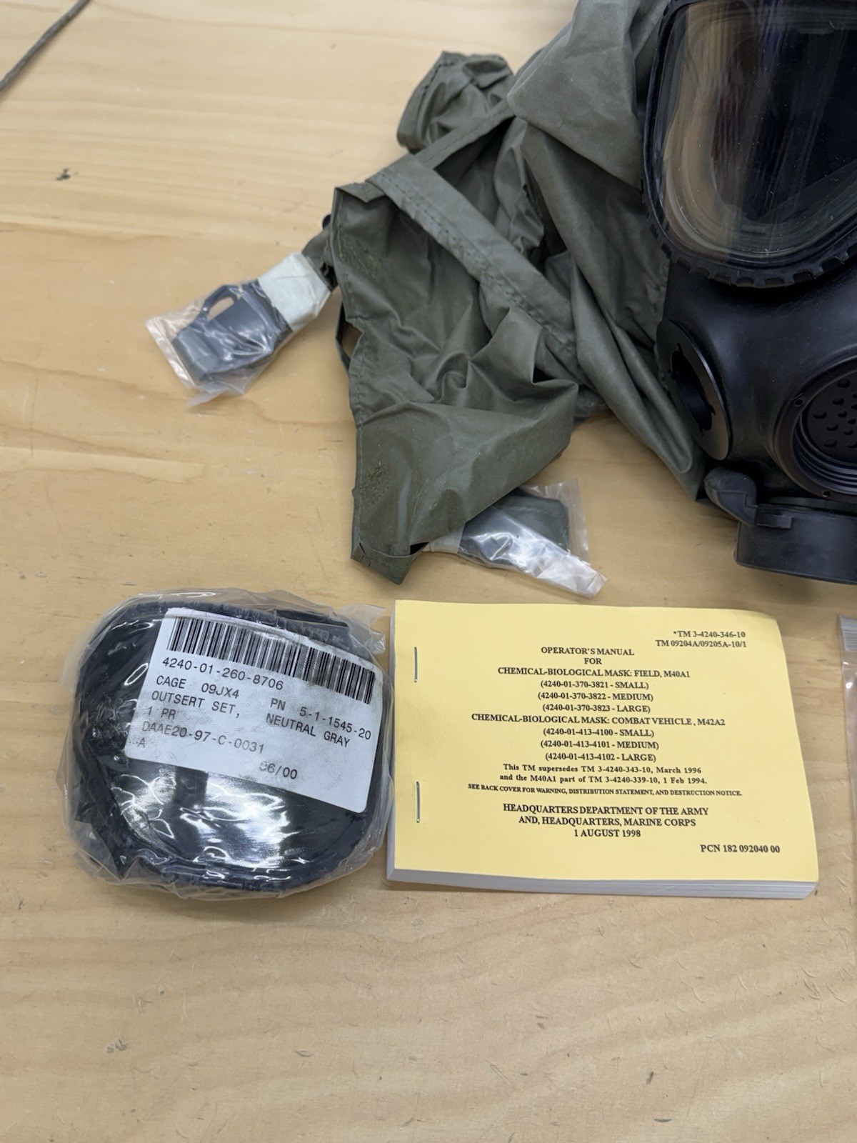 US Military M40/M42 Series Chemical Biological Gas Mask Hood Bag Case & Parts