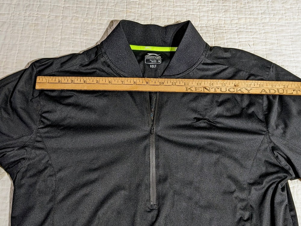 Slazenger Golf Pullover Mens Sz M Medium Vented Lightweight 1/2 Zip Jacket Black
