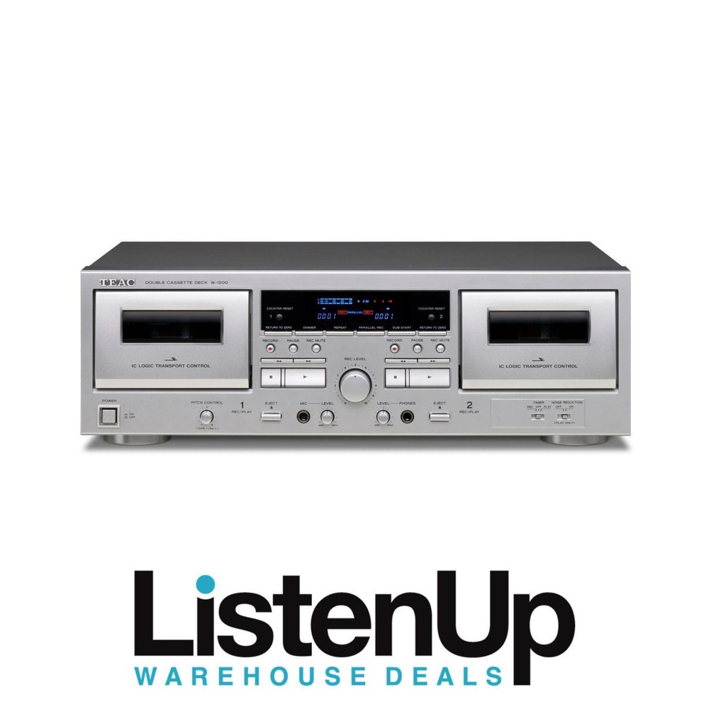 TEAC W-1200 Double Cassette Deck Player (W1200S) - Silver