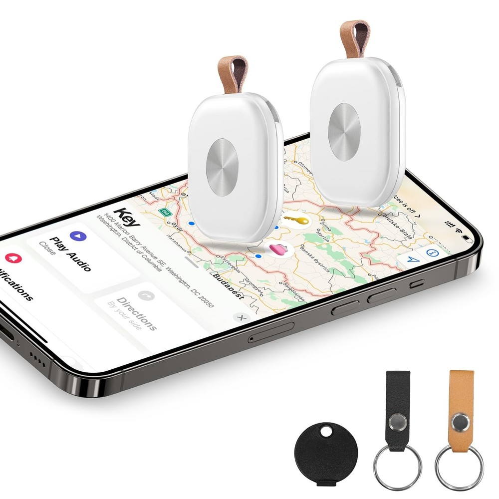 Air Tracker 2 Pack, Bluetooth Tracker with Holder Keychain, Keys Finder and I...