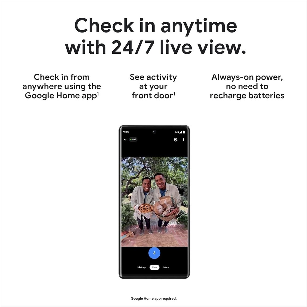 Google Nest Doorbell Smart 2K Wired 3rd Generation with Gemini HAZEL