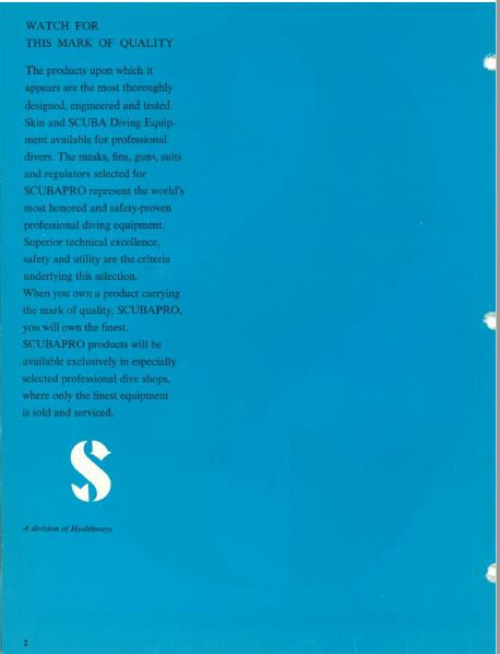 Copy from the first Scubapro Catalog from 1962