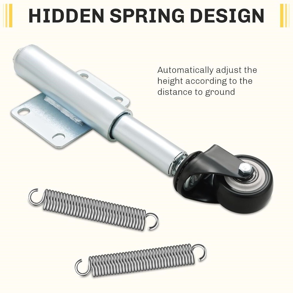 2" Fence Gate Wheels with Spring Rolling Gate Swivel Caster Gate Rollers Support
