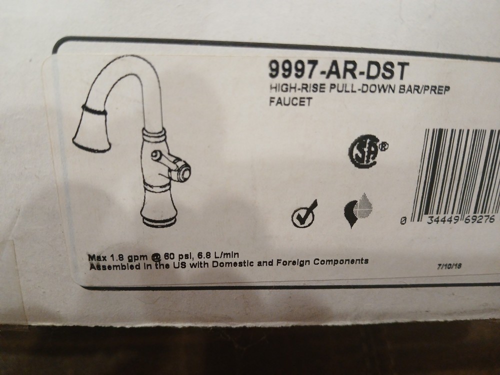 DELTA Bar/Prep Faucet Pull-Down  artic stailnless 9997-AR-DST Chrome Pullout
