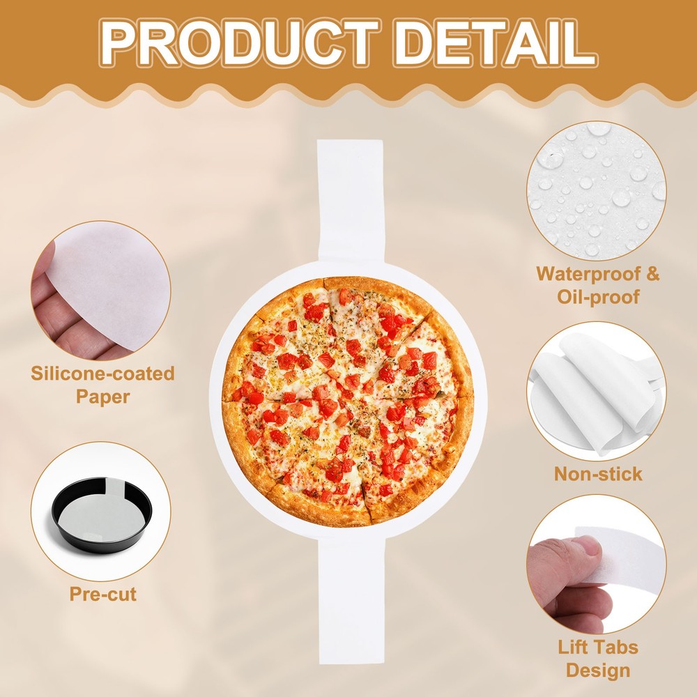 40 Sheets Parchment Paper Rounds, 6" Circle Baking Sheets, White