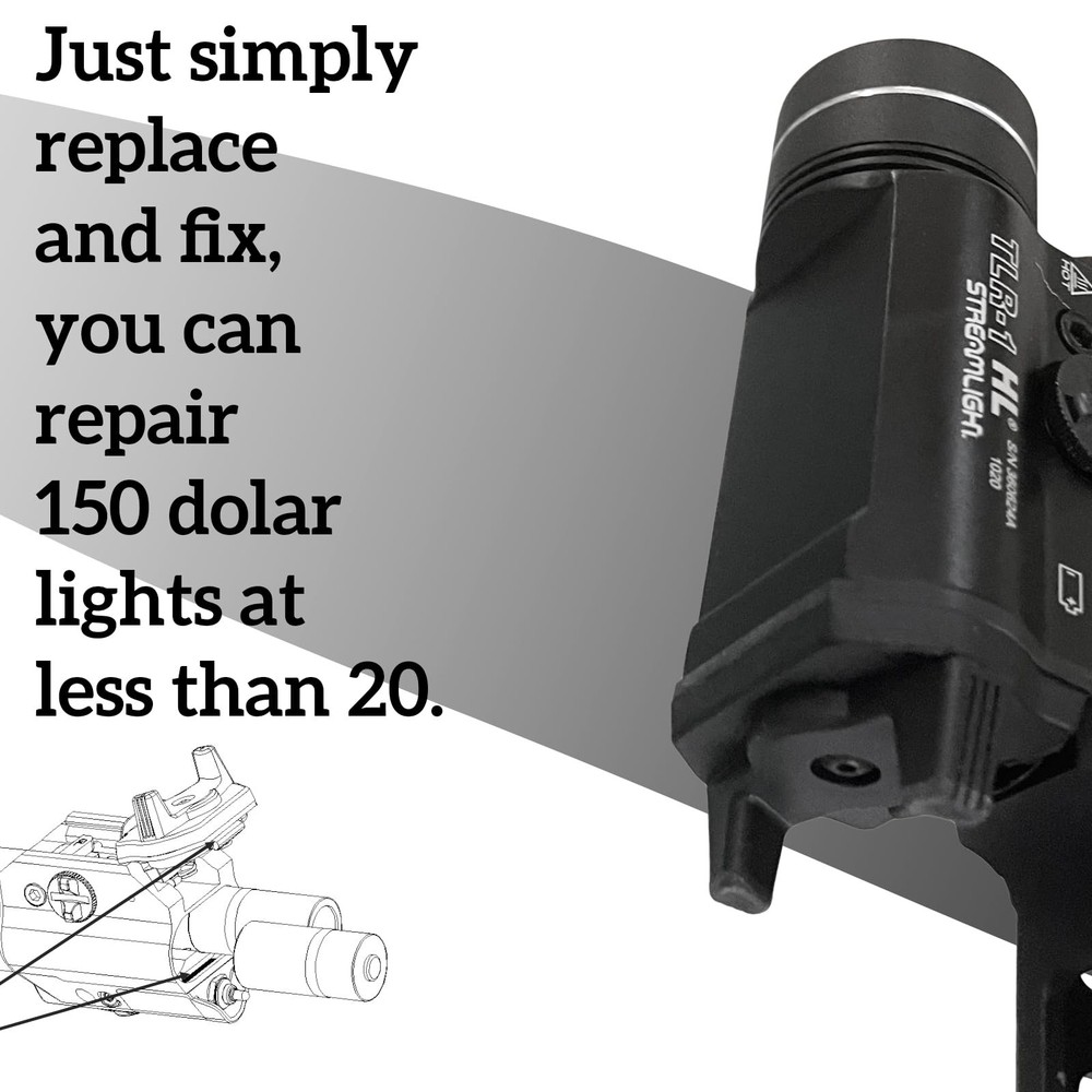 TLR1 Flashlight Pressure Switch Compatible with Streamlight Battery Black