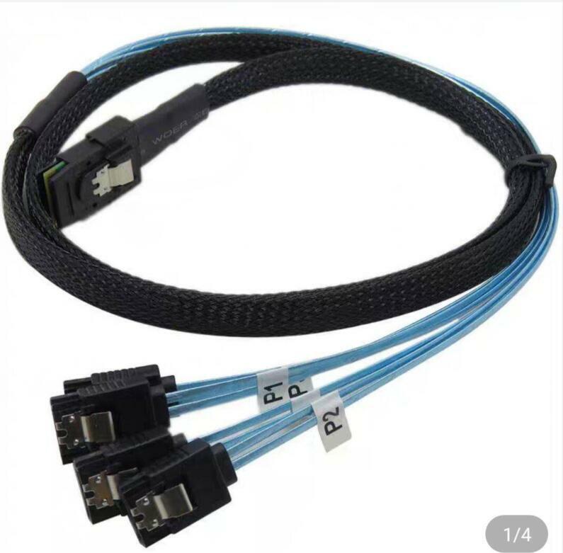 Standard sff-8087 (4) 7-pin SATA Fanout Cable 80cm data cable