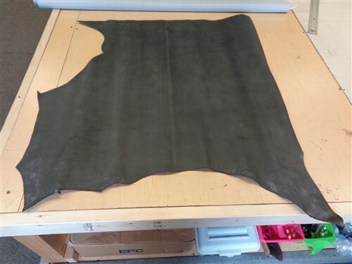 LEATHER HIDE BLACK TEXTED 40" X 45 1/2"