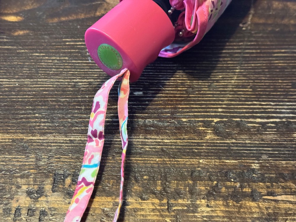 Vera Bradley Bloom Berry Plastic Handle Automatic Open and Close Umbrella