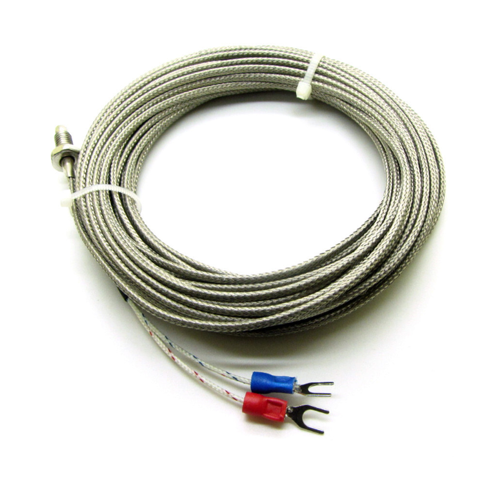 10M Cable K Type Screw Thermocouple Temperature Sensor Probe 6mm Thread 0-600℃