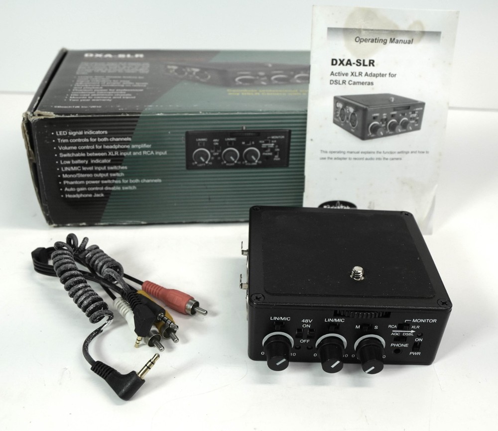 BEACHTEK DXA-SLR ACTIVE XLR AUDIO INTERFACE ADAPTER FOR RECORDING ON A DSLR