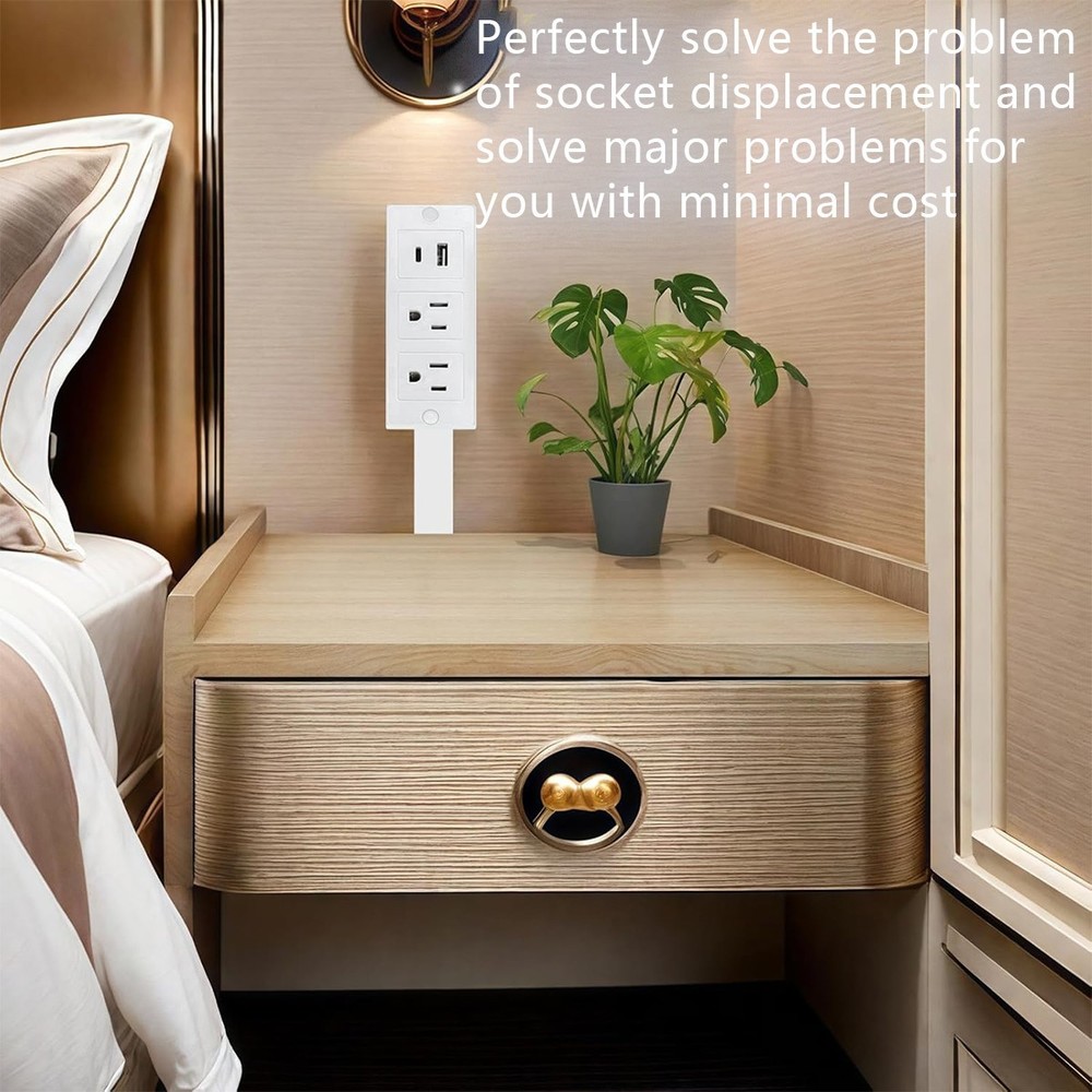 Electrical Outlet Expander Power Socket Rotating Extender Sofas Nightstands Des~
