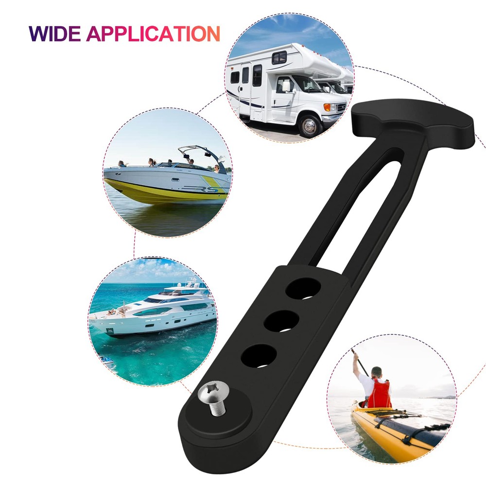 2 Pack Boat Telescoping Ladder Rubber Strap, Boarding Fixed 2 Pack, Black