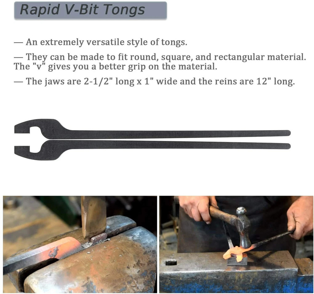5 types DIY Rapid Tongs Bundle Set with Rivets for Blacksmith or Beginners