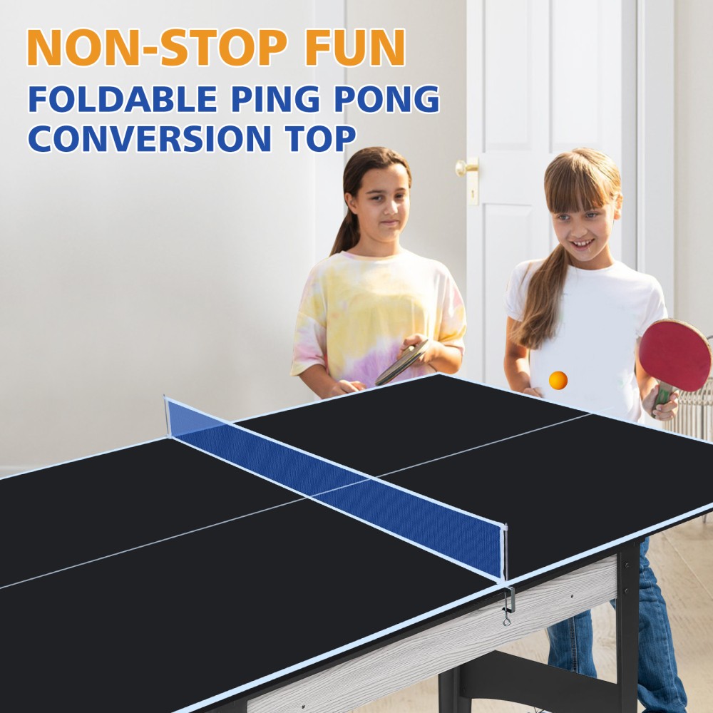 Foldable Ping Pong Conversion Top for Indoor Use, Table Tennis Top, Black