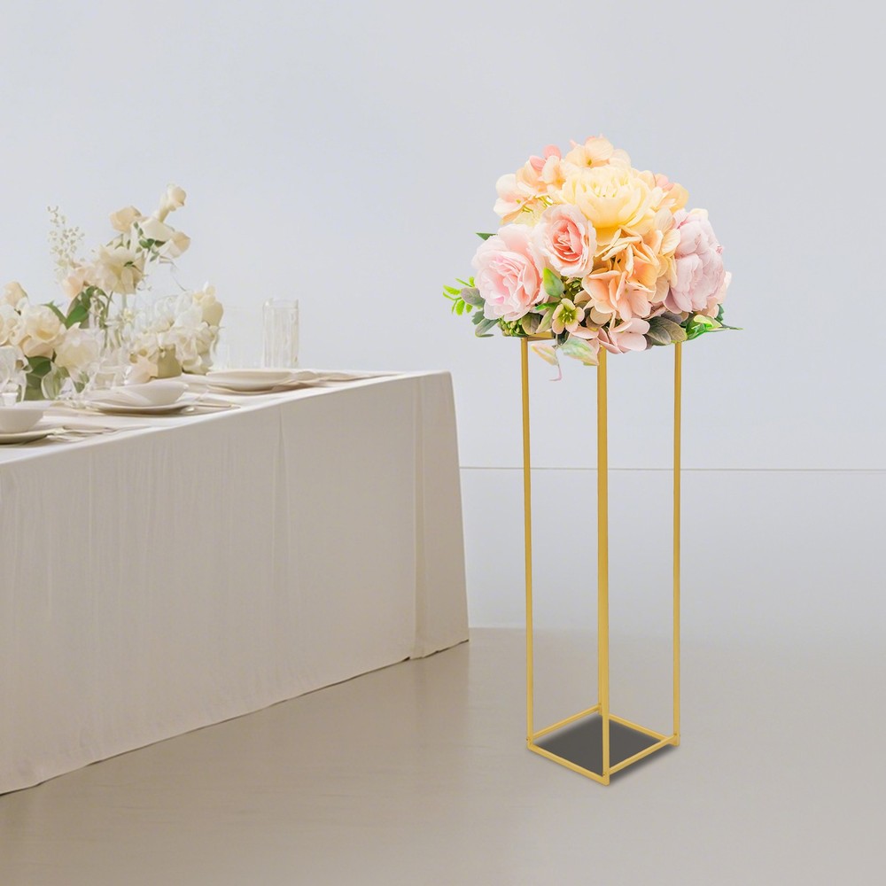 100*25*25cm Rectangular Flower Display Rack, Geometric Flower Stand Gold