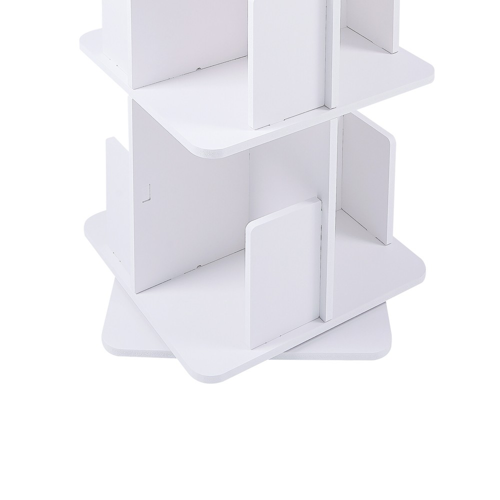360?? Rotating Bookshelf 4 Tier Standing Bookcase Small Corner Bookcase