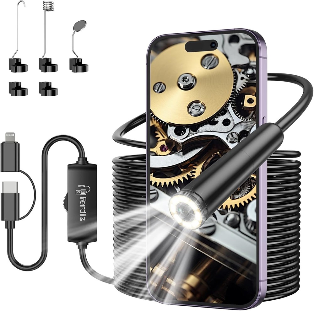 Endoscope Camera with 32.8ft Borescope Inspection Cameras for iPhone/Android