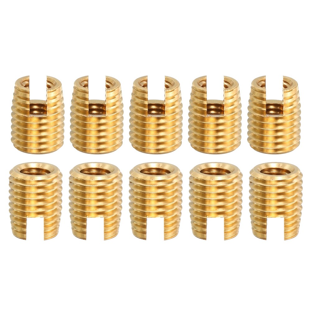 Self Tapping Threaded Inserts, 10pcs Inner M5 M8x10 Brass Nuts