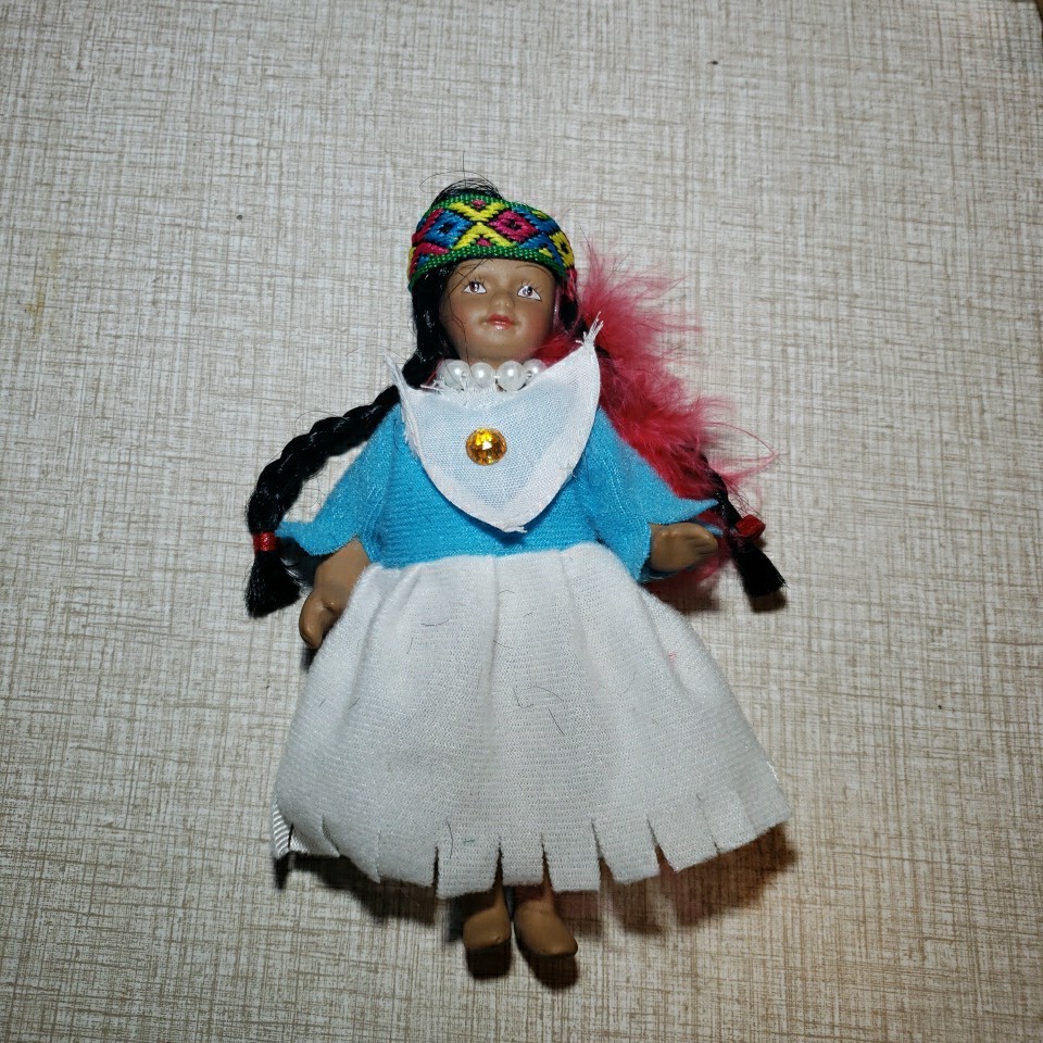 Peruvian Traditional Costume Dolls, Folk Art Tourist Souvenirs Lot Of 5 Handmade