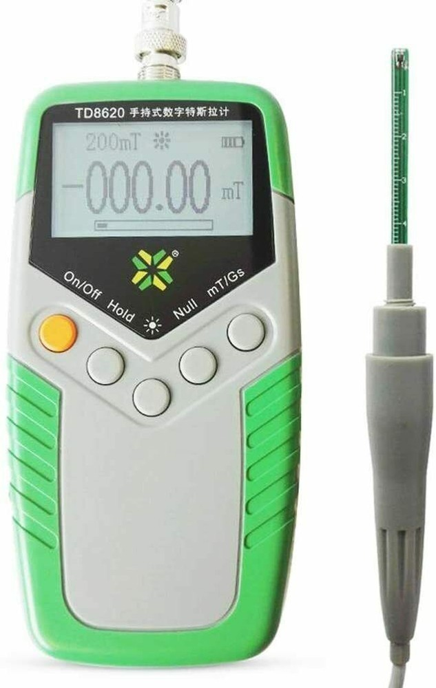 Digital Handheld Teslameter Tester with Resolution 10μT Display Class 2 Accuracy