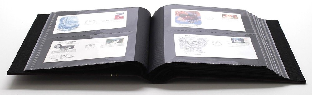 Album for 200 First Day Covers, Letters, Envelopes or Postcards DARK RED