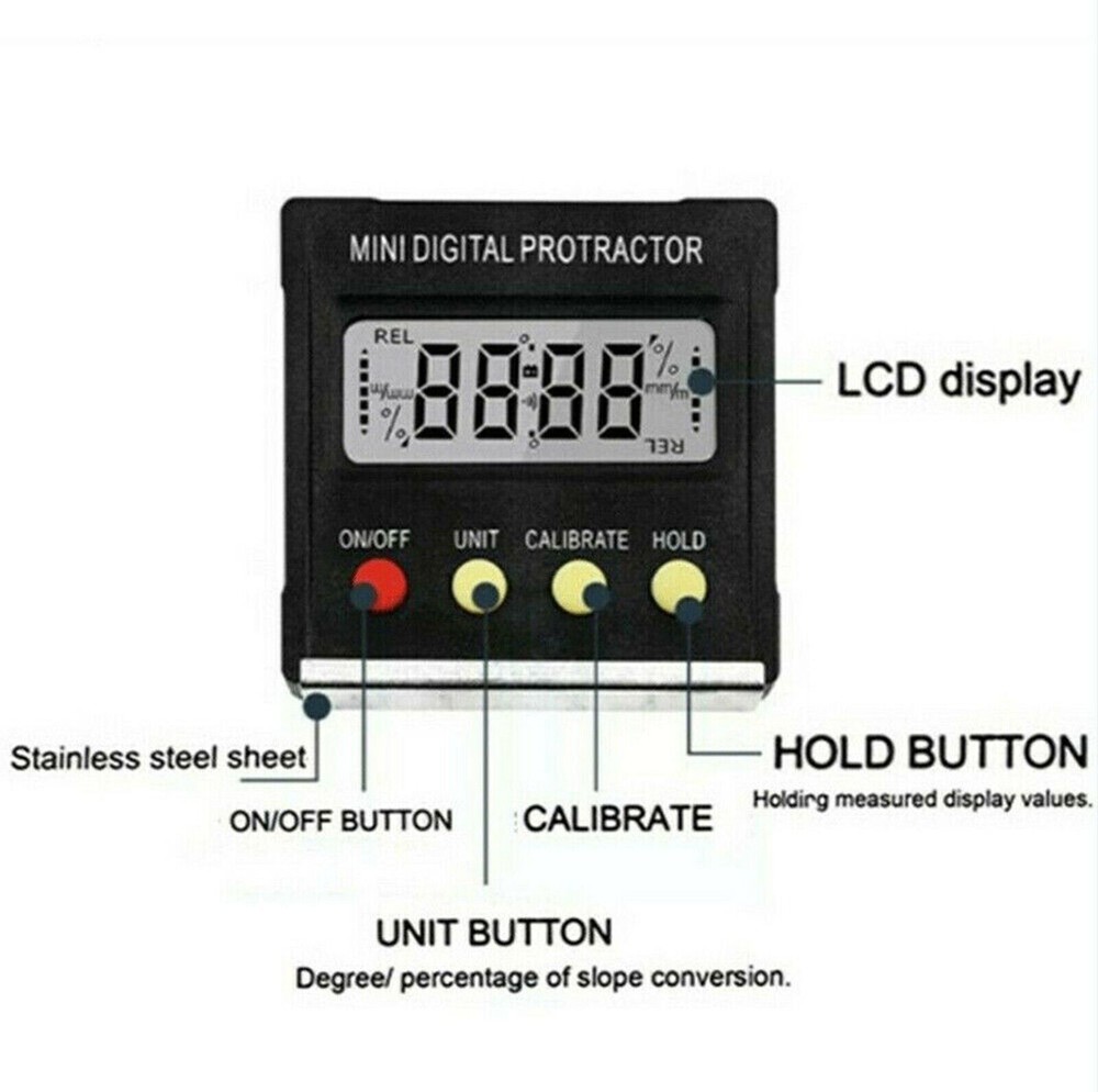 Digital LCD Protractor Gauge Level Box Angle Finder Inclinometer Magnet Meterb6