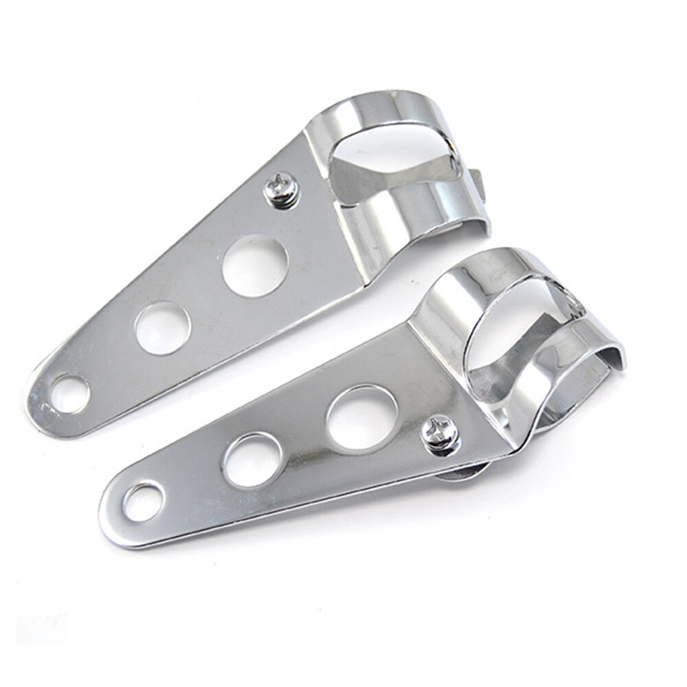 Chrome Universal Headlight Mount Bracket Fork Clamp Holder For Harley 28mm-34mm