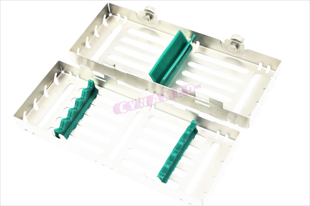 2 STERILIZATION CASSETTE DOUBLE BUTTON DETACHABLE FOR 5 INSTRUMENTS GERMAN GRADE