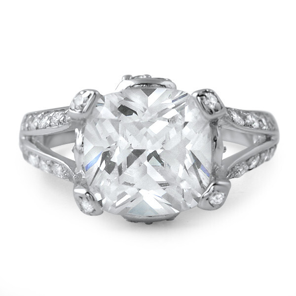 5.5 CTW Oversized Cushion Cut Womens Cocktail Statement Ring