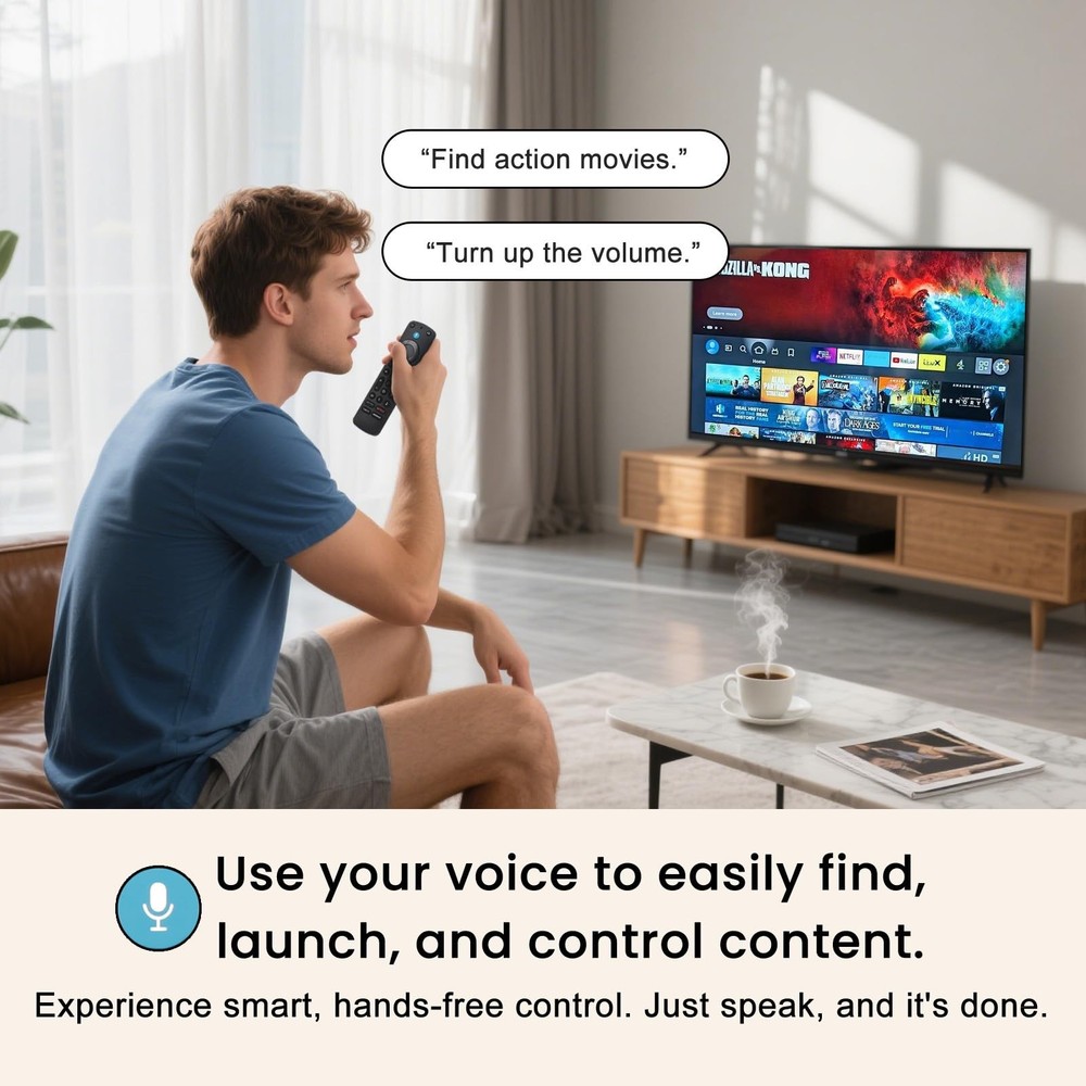 OROSAUR Voice Remote Pro with Backlit Button, Replacement for Fire Black