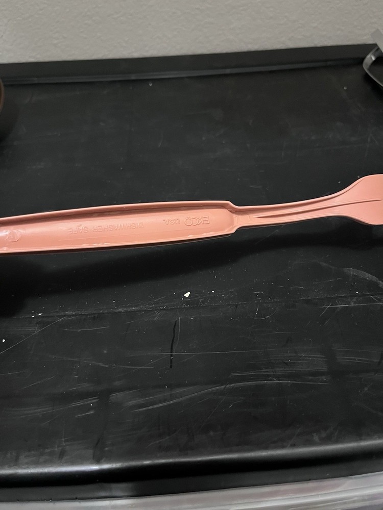 EKCO Pink Plastic Serving Fork Dishwasher Safe Solid Handle Single Piece