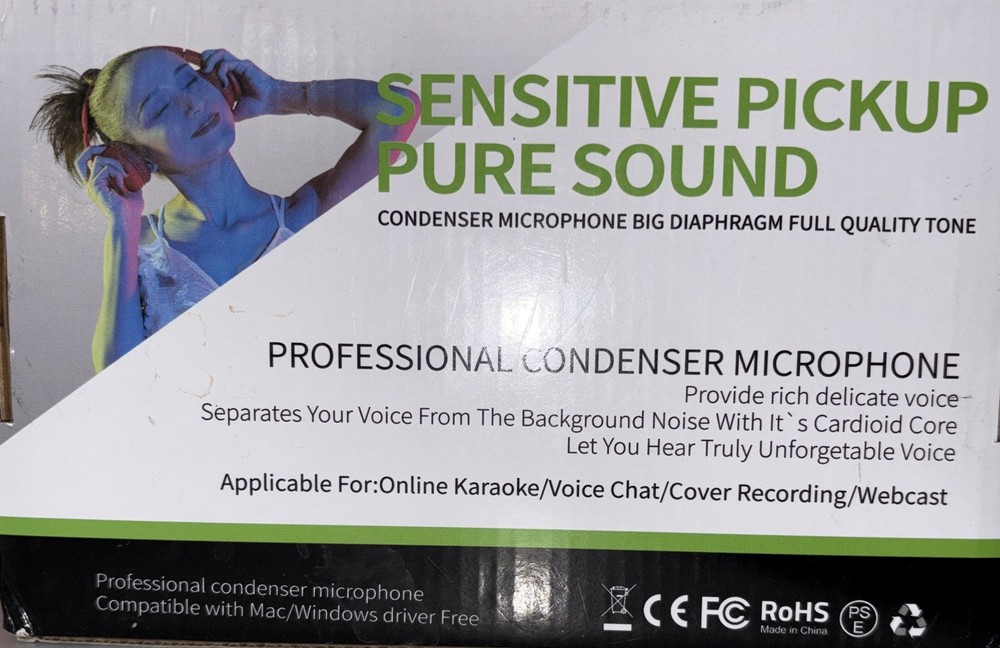 Sensitive Pickup Professional Condenser Microphone For Mac Or Windows