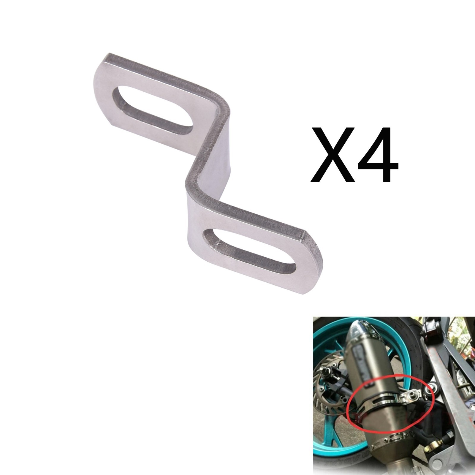 Short Z Fixed Bracket Motorcycle Exhaust Muffler Silencer Hanger Drilled Bracket