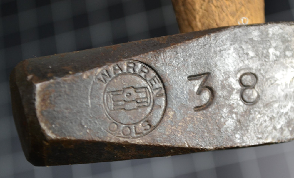 WARREN TOOLS - 1/2" - BLACKSMITH TOP SWAGE HAMMER - ALL ORIGINAL WITH HANDLE