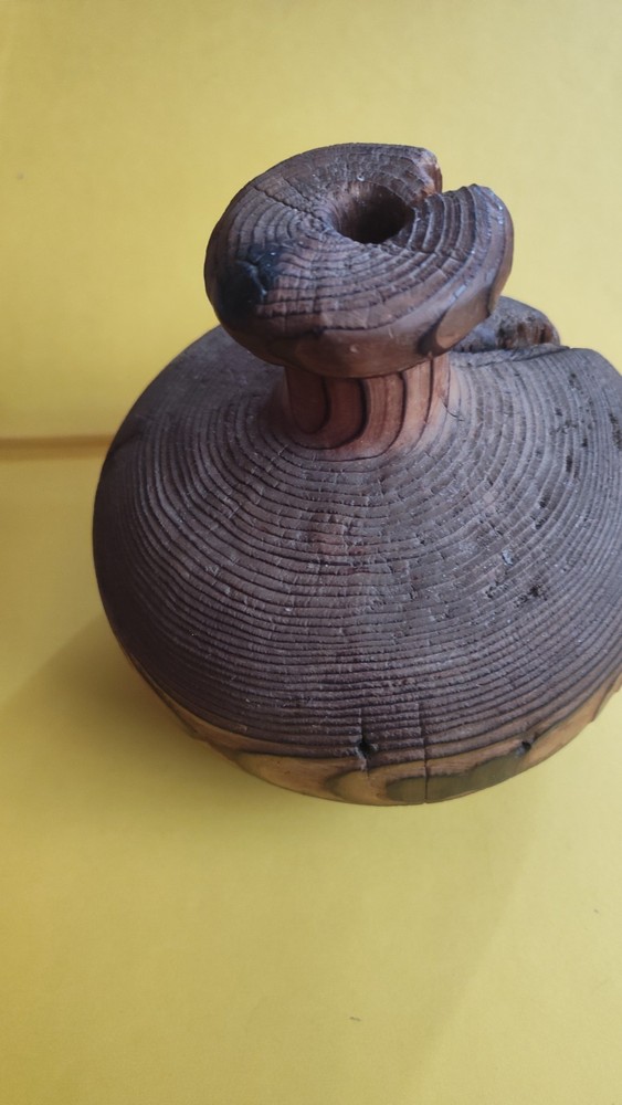 turned wood vase