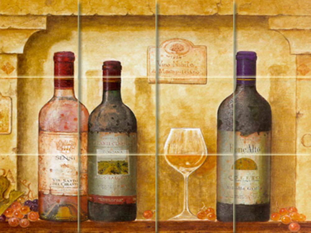 Wine Art Mural Ceramic Backsplash Bath Decor Tile #422